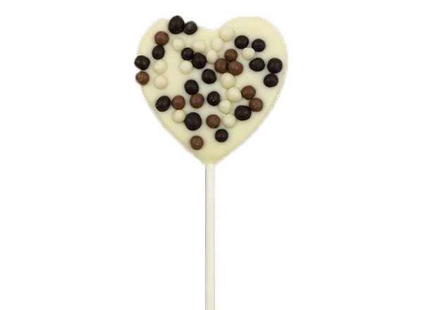 Sucette Coeur Chocolat Blanc