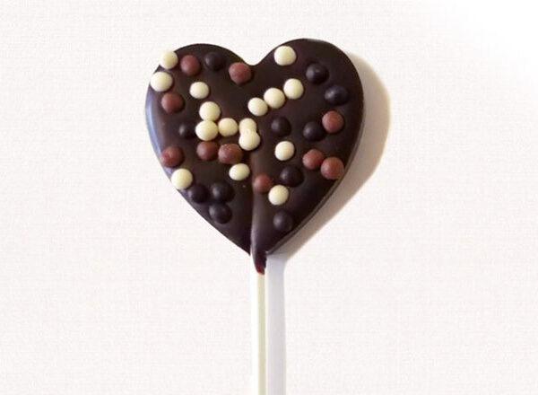 Sucette Coeur Chocolat Noir