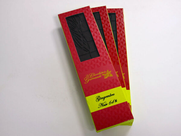 Tablette de chocolat noir 64% Gingembre