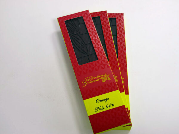 Tablette de chocolat noir 64% Orange