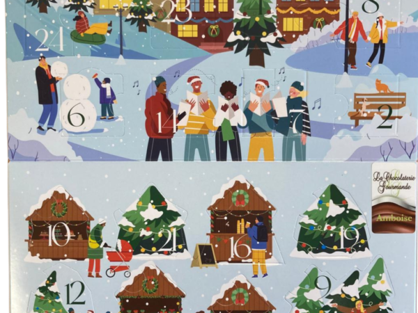 Calendrier de l'avent praliné marché de noël